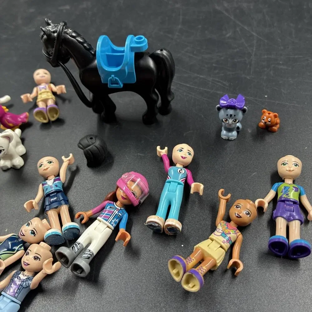 Lego Friends Minifigure, Accessory and Animal Lot Black Horse Equestrian